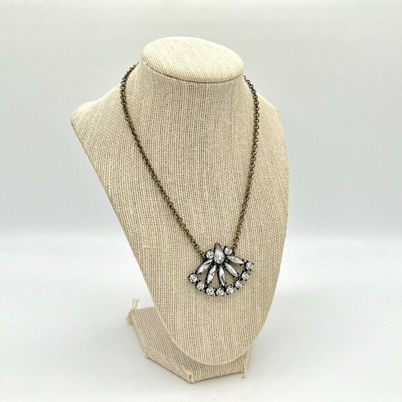 Banana Republic Necklace Fan Rhinestone Treasure Chunky Statement Vintage Y2K - Picture 2 of 6
